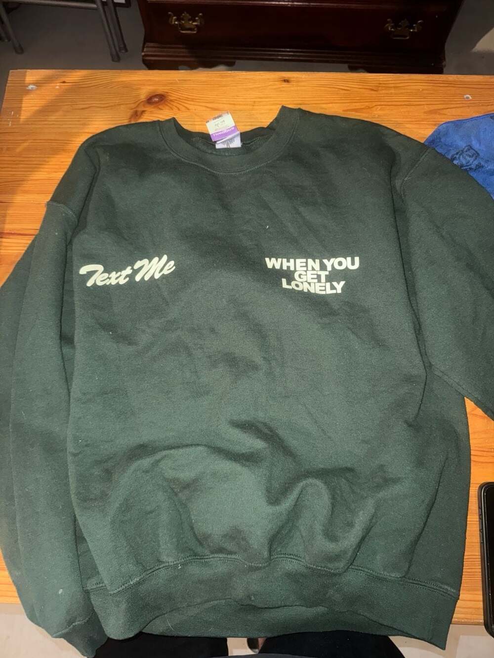 Lonely Ghost Text Me When You Get Lonely Sweatshirt Large